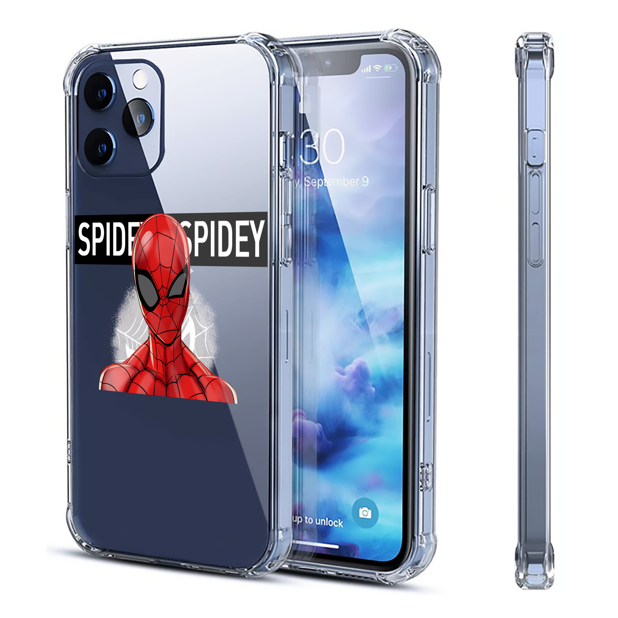 （画像用） Spider Man スパイダーマン 【iPhone 12シリーズ対応】透明スマホケース（クリアソフトケース）